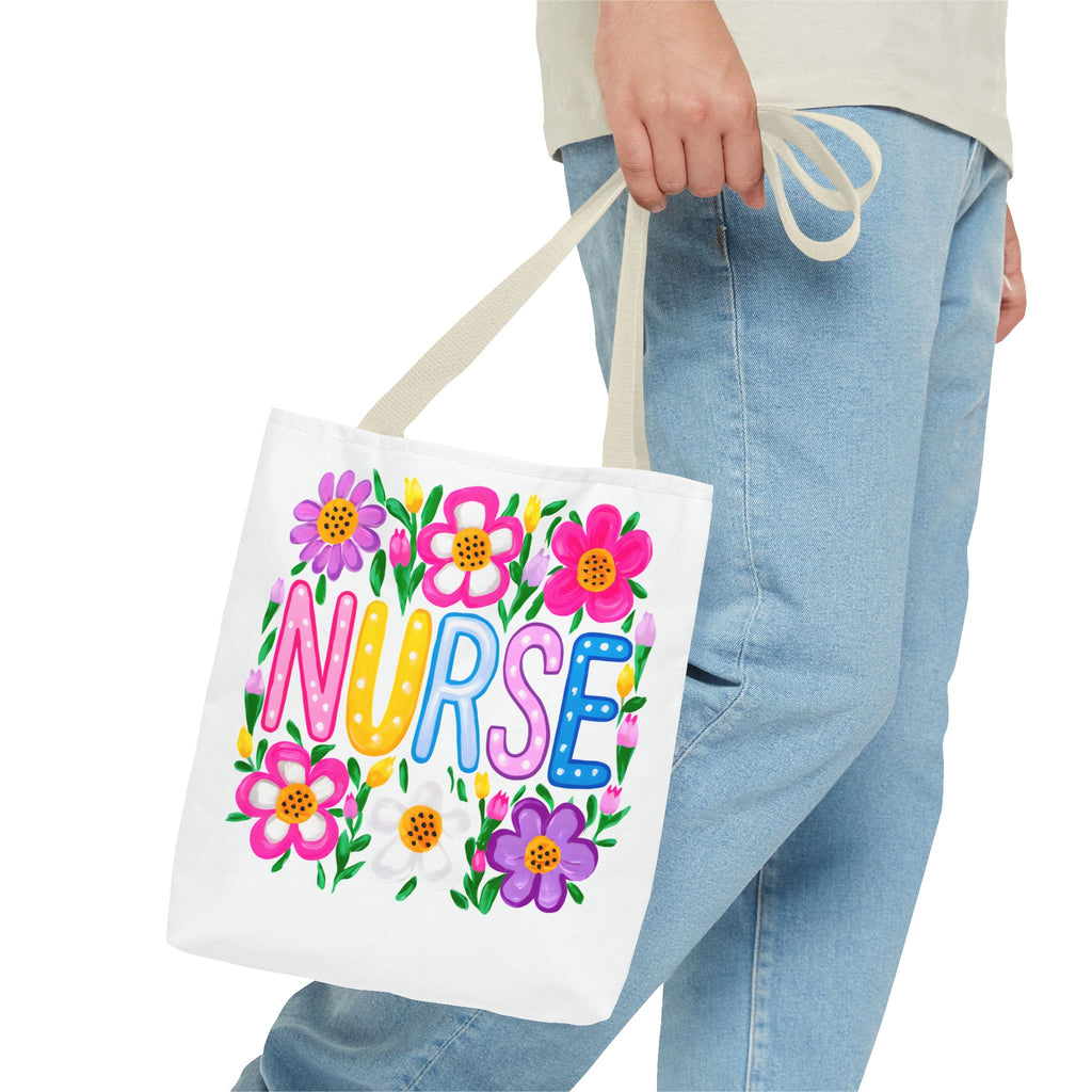 Nurse Floral Tote Bag — Colorful Nurse Gift Bag for Healthcare Heroes