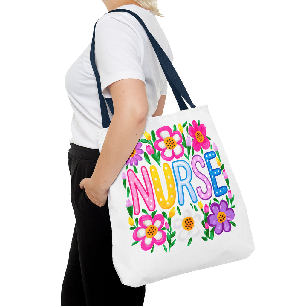 Nurse Floral Tote Bag — Colorful Nurse Gift Bag for Healthcare Heroes