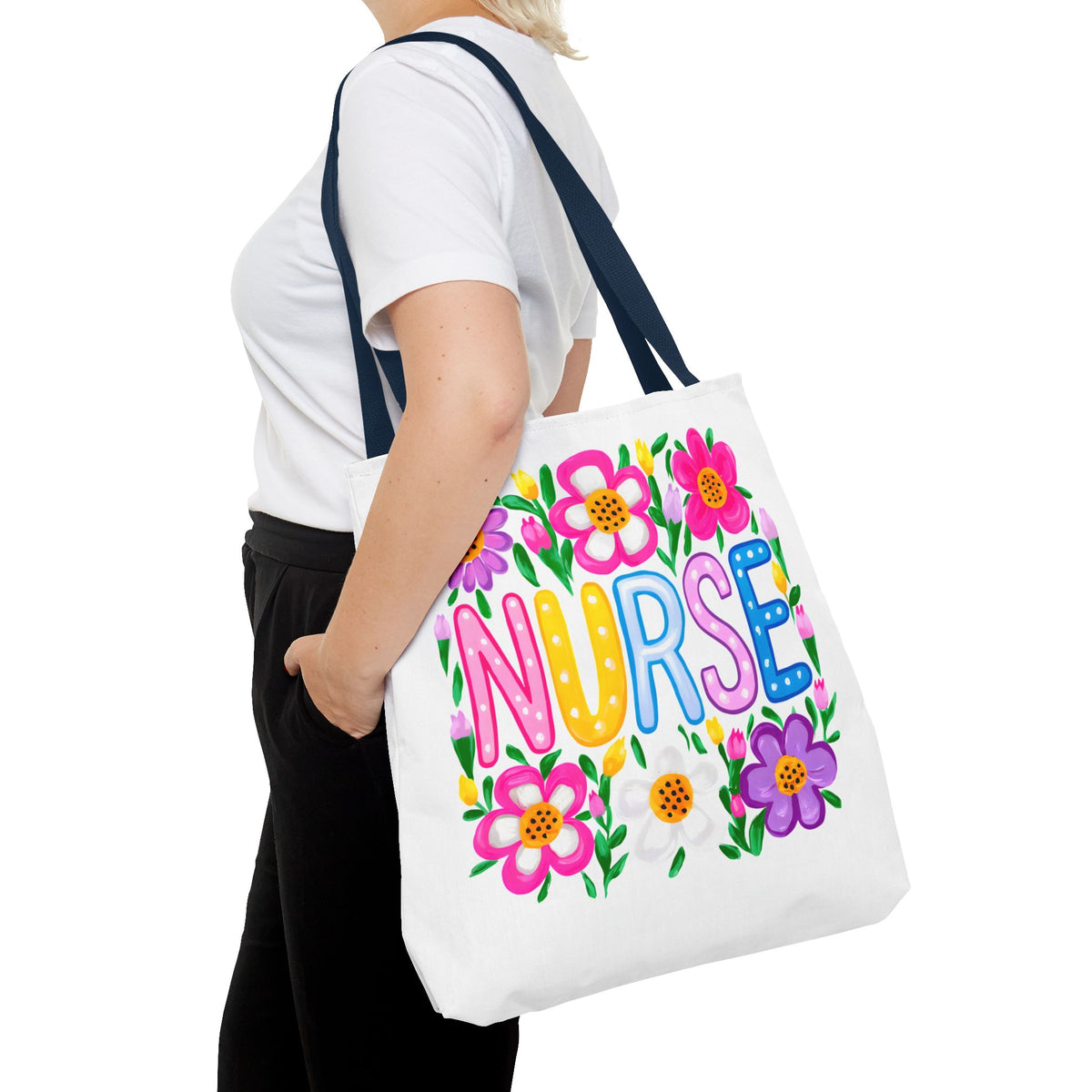 Nurse Floral Tote Bag — Colorful Nurse Gift Bag for Healthcare Heroes